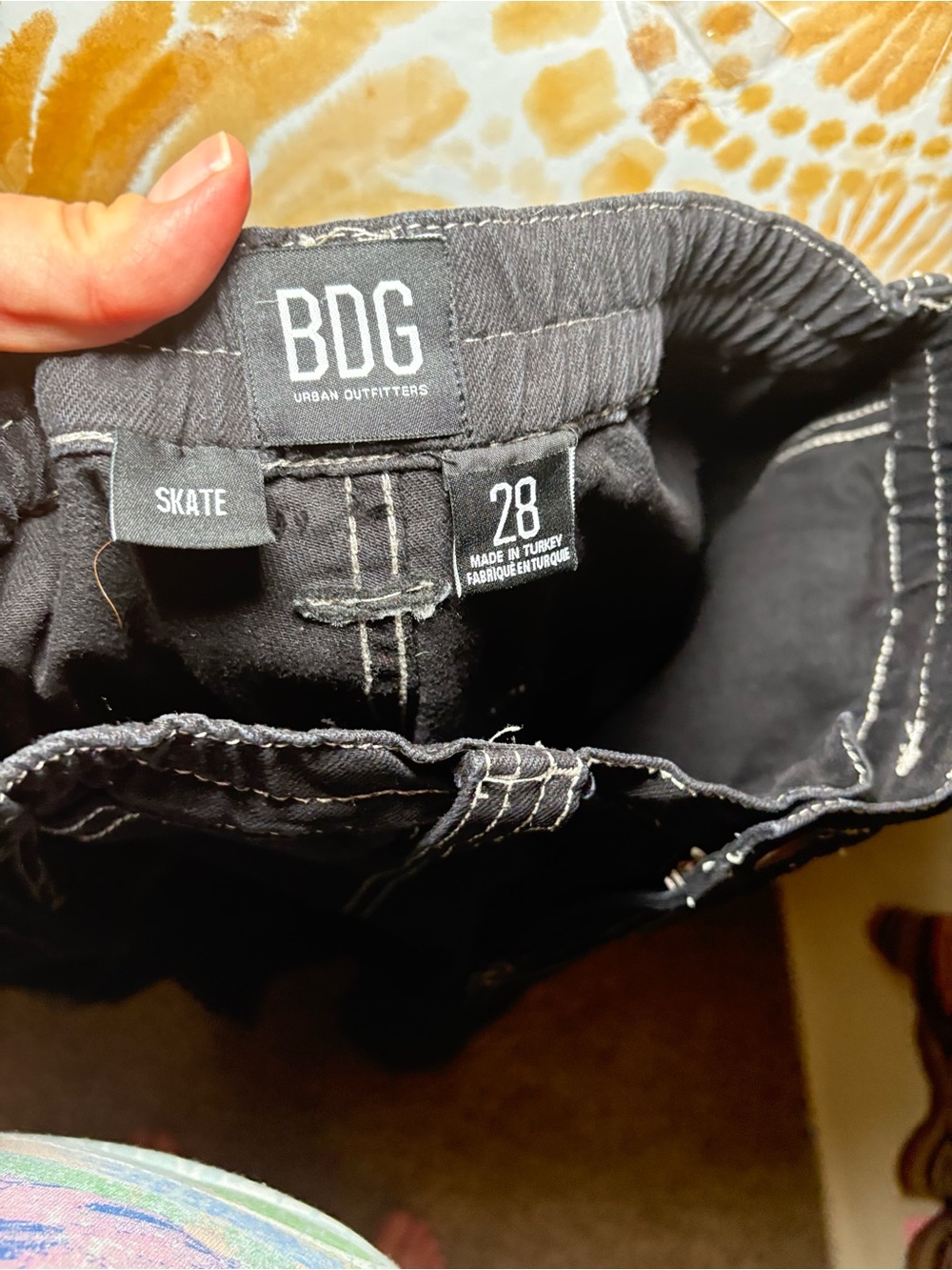 BDG Black Contrast Stitch Cargo Jeans | Urban Outfitters Y2K Utility Pants - Picture 3 of 10